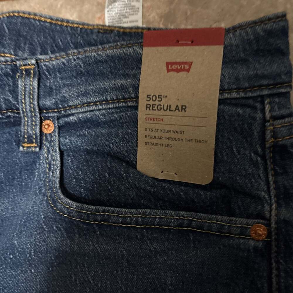 Levi's Men's 505 Regular Stretch Straight Leg Jeans, Blue, 40 x 32 - Picture 2 of 4